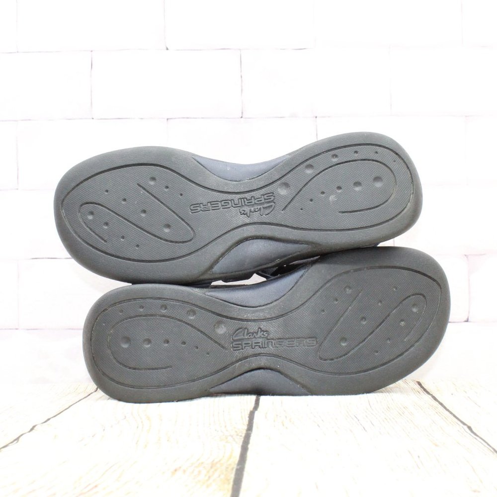 Clarks Springers Sun Lauren Navy Leather Ankle Strap Sandals Size 6.5 M - Picture 7 of 7